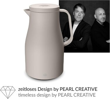 Термос Alfi ECONSCIOUS 1.0л з термоізоляційним вкладишем з біопластику, гігієнічний, з поворотним кришкою та кнопкою, для зручного наливання однією рукою, ідеальний для кави та чаю, без BPA (Oatmeal Beige)