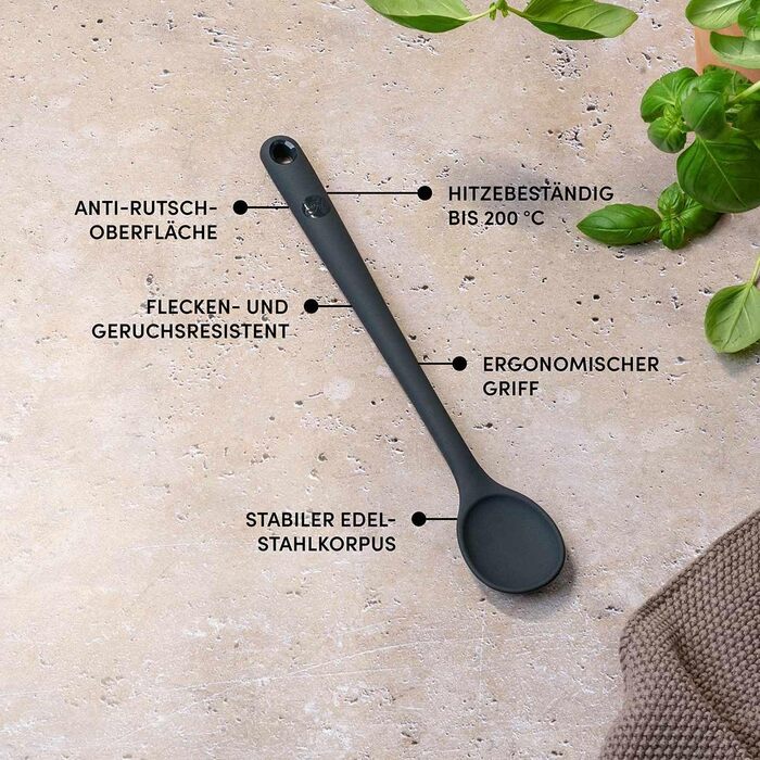 Набір кухонних аксесуарів Hoffmann Küchenhelfer-Set (5 предметів), антрацит, силікон-сталевий сердечник