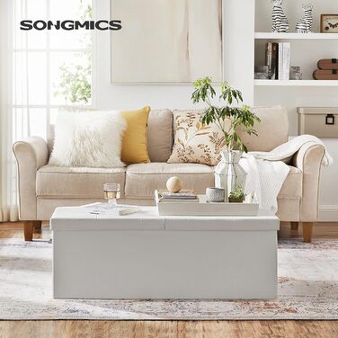 Складне сидіння SONGMICS, 120 л, до 300 кг, 38x110x38 см, хмарно-білий LSF75WT