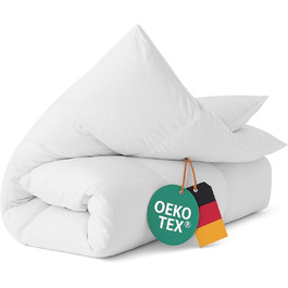 Зимовий ковдрик 135x200 см з пуховою начинкою 1080г - ковдра з бавовняним покриттям, дихаюча та придатна для прання до 60°C, сертифікат Ökotex