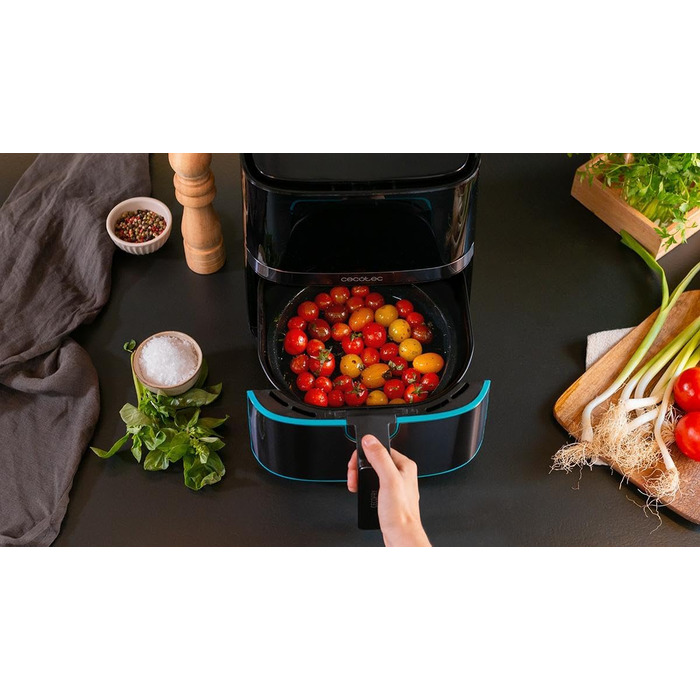 Фритюрниця без олії Cecotec Cecofry Full InoxBlack Pro 5500, 5.5 л, 1700 Вт, 8 режимів, PerfectCook, LED-дисплей