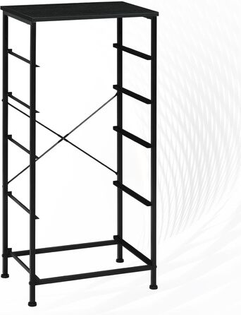 Комод з 5 шухлядами WOLTU SSK004whe: стильний комод-шафка для спальні, вітальні, коридору. Металевий каркас, ДСП, чорна деревина + темно-сірий колір.