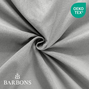 Простирадло BARBONS Premium Fitted Sheet 160x200 см сертифіковане Oeko-TEX, 100 бавовняне простирадло, трикотажне простирадло, простирадло, висота матраца до 25 см ( 160x200 2 шт. ) (Простирадло 180x200 см (2 шт. ), світло-сірий)