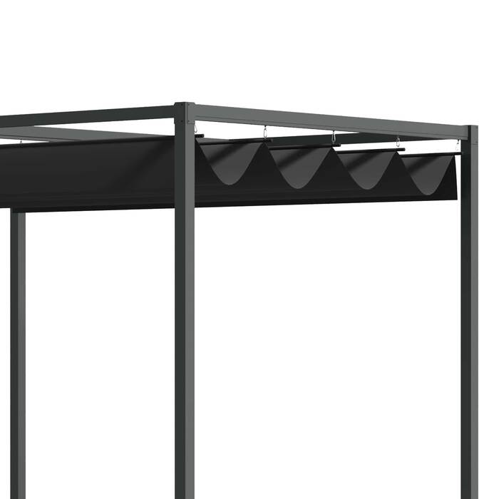 Дах патіо з альтанки Outsunny Pergola з люком 298x213x221см Поліестер Чорний Сірий для саду та патіо