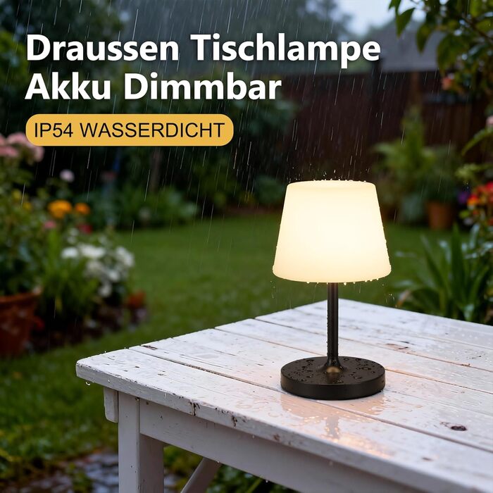 LED настільна лампа бездротова, торшер з сенсорним керуванням, регульоване освітлення, функція пам'яті, чорний колір