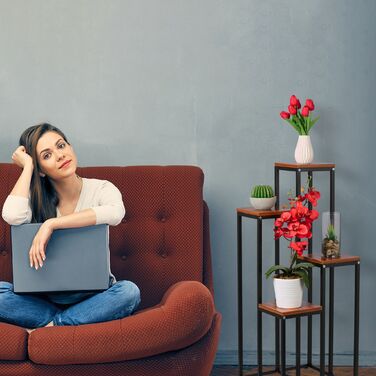 Підставка для квітів Relaxdays з 4 полицями (чорного кольору)