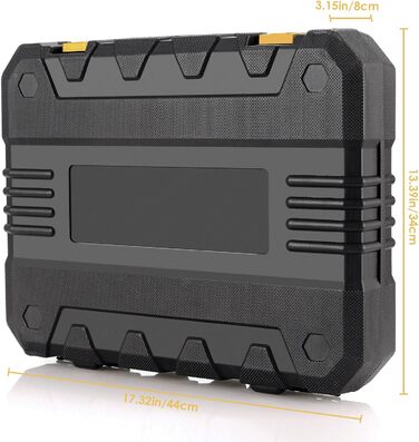 Набір інструментів TLGREEN 198 предметів в кейсі: побутові інструменти з тріскачкою, набір головок, викрутки, універсальний інструментальний набір (жовто-чорний)