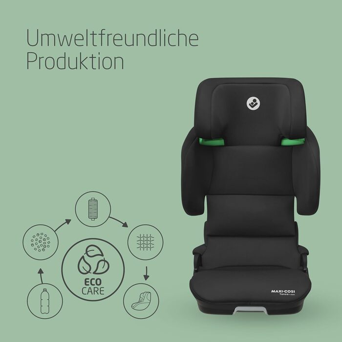 Автокрісло Maxi-Cosi Tanza i-Size, 3,5-12 років, 100-150 см, регулювання підголівника, портативне, з G-CELL захистом, Full Black
