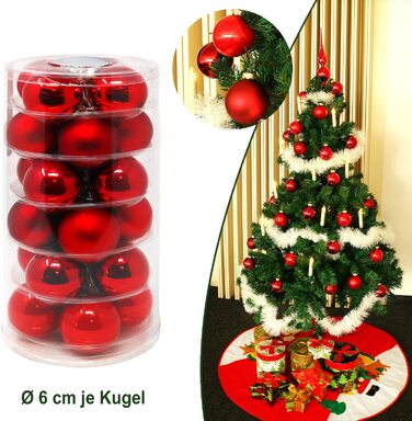 Різдвяні кулі com-four 24x, ялинкові кулі зі справжнього скла для Різдва, ялинкові прикраси для ялинки, Ø 6 см