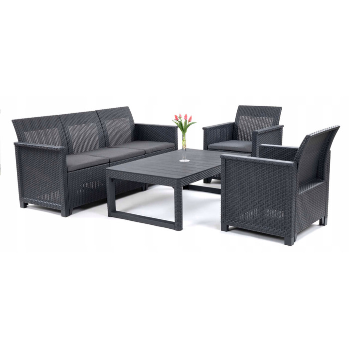 Комплект садових меблів Keter з пластику, сірий, 4 предмети