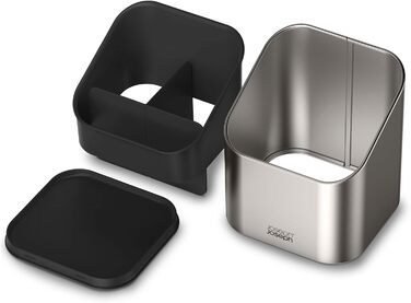 Підставка для кухонного інвентарю Joseph Joseph з нержавіючої сталі, сірого кольору, з роздільником та протиковзкими ніжками