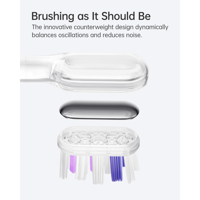 Електрична звукова зубна щітка Laifen Wave з 3 насадками, IPX7, магнітна зарядка, для дорослих