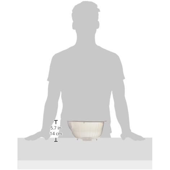 Миска для промивання рису Inomata, бічний і нижній дренаж, прозора