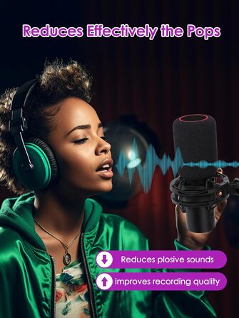 Стрічковий мікрофон HyperX QuadCast з кріпленням та поп-фільтром YOUSHARES - для QuadCast S, Fifine AM8, Blue Yeti, Razer Seiren Mini V3