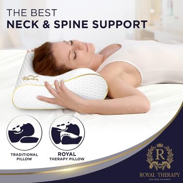 Подушка Royal Therapy з піною Memory Foam, 4 шари, бамбук, регульована висота, для тих, хто спить на боці