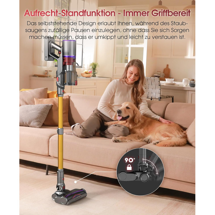 Бездротовий акумуляторний пилосос UNINELL HOME 50000Pa, 580W, 70 хвилин, LED-дисплей, антизаплутана щітка, для твердих поверхонь, килимів, шерсті тварин