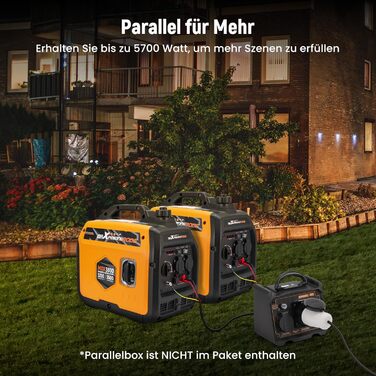 Інверторний генератор maXpeedingrods 2000W: бензиновий, 4-тактний, з USB та 230V, цифровий дисплей, компактний для кемпінгу та подорожей