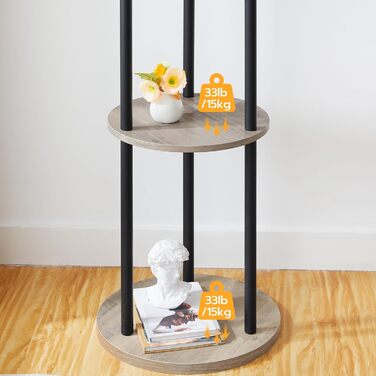 HOOBRO В'яжучий стійка для одягу, дерев'яна, з 8 гачками та 2 полицями, для вітальні, спальні, офісу, темно-коричневий/чорний