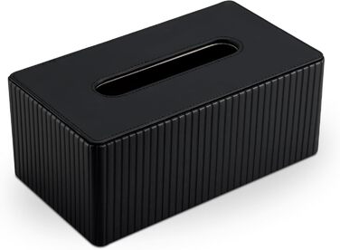 Стильна коробочка для серветок KingFOM з PU шкіри, чорного кольору, прямокутної форми - для вітальні, ванної кімнати та офісу