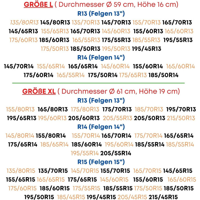 Чохли для шин 4 шт. Set з ручкою, зимові/літні шини, захисні чохли, водонепроникні, універсальні 15-19 дюймів (XXXL)