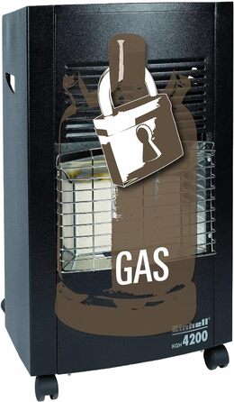 Газовий обігрівач Einhell KGH 4200 Керамічний (4200 Вт) з регулятором тиску газу, чорний