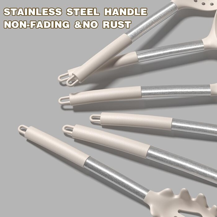 Набір кухонних аксесуарів Umite Chef: 43 предмети з нержавіючої сталі, антипригарне покриття, стійке до нагріву, бежевий