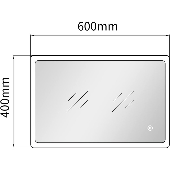 Дзеркало для ванної кімнати BD-Baode з LED-підсвічуванням 40x60 см, сенсорне керування, 3 режими освітлення, прямокутна форма