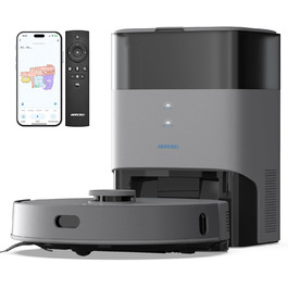 Робот-пилосос AIRROBO T25+ з вологою, LiDAR, 5500Pa, 240хв, керування через додаток, для тварин, чорний