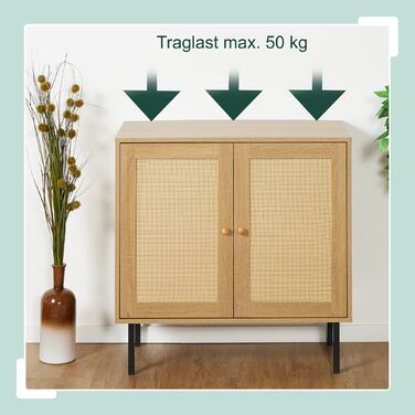 Комод Relaxdays з 2 дверцятами, з імітацією ротангу