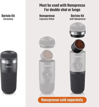 WACACO Nanopresso Barista Kit: аксесуари для портативної кавомашини, подвійний еспресо, Lungo