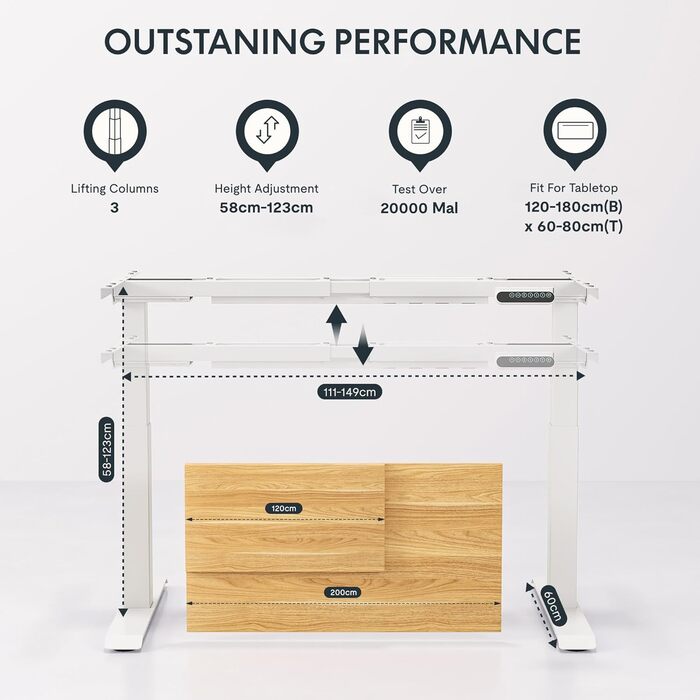 Стол робочий електричний регульований по висоті FLEXISPOT E6, 160 кг, USB, LED дисплей, телескопічна база