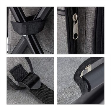 Кемпінговий табурет Relaxdays з сумкою, складний, портативний, легкий і стійкий, рюкзак для сидіння, поліестер, HWD 43x35x29 см, сірий