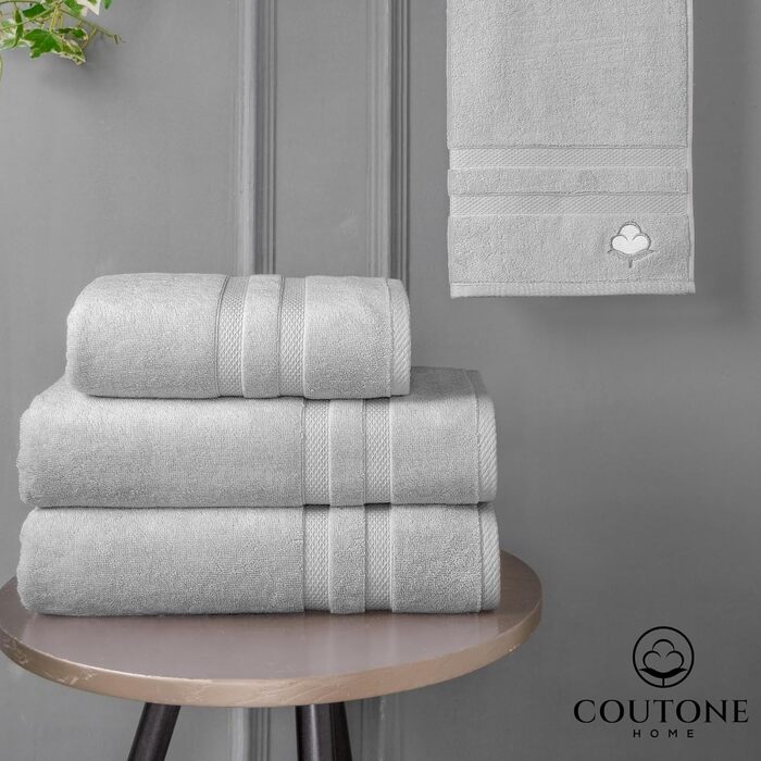 Набір рушників COUTONE Home Premium 2 50x100 см Extra Soft & Absorbent, 100 бавовна (сріблясто-сірий)