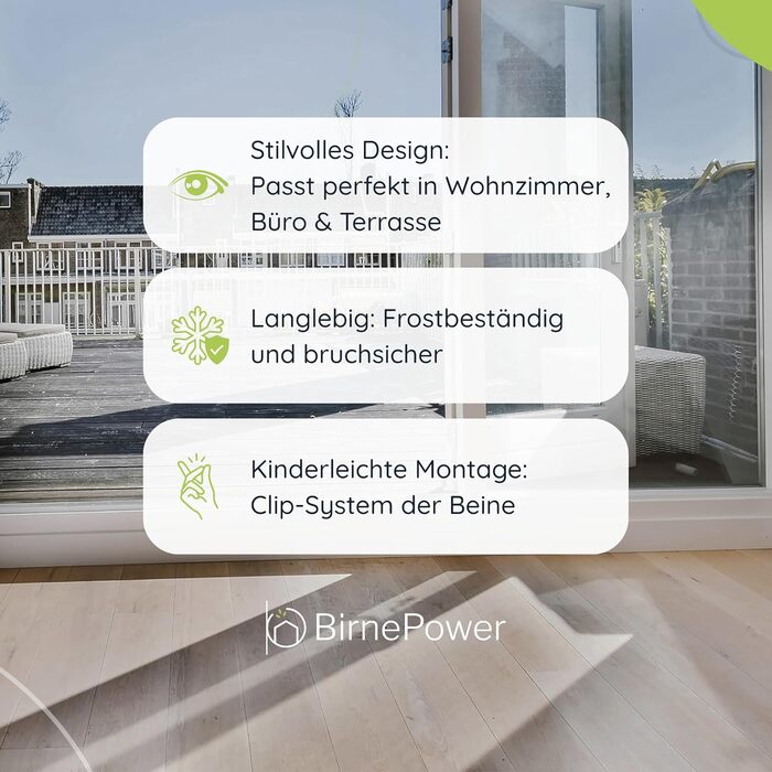 Плантатор BirnePower Gracia Slim 44,5 см – Сучасний горщик з ніжками, бетонна текстура, стійкий до УФ та погодних умов, елегантний кашпо для балкона, саду, інтер'єру – Антрацит, висота 44,5 см