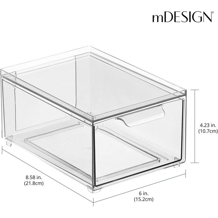 Пластикові бокси для кухні MDesign 4 шт прозорі