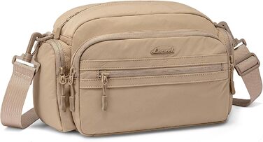 Сумка на плече LOVEVOOK для жінок, чорна сумка через плече середнього розміру з багатьма відділеннями, легка сумка-месенджер для подорожей, офісу, вечірки, відпочинку, бежева