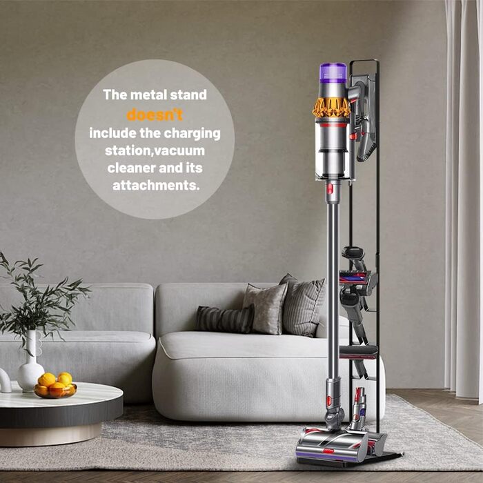 Підставка Foho для Dyson V6-V15, з колесами, тримачем аксесуарів, без свердління, чорна