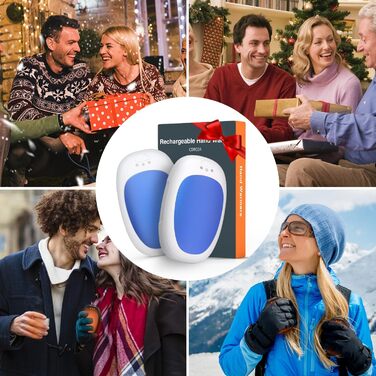 Електричні грілки для рук 2 шт. з 3 режимами нагріву, багаторазові, портативні, для дітей, чоловіків, жінок, подарунок (блакитні)