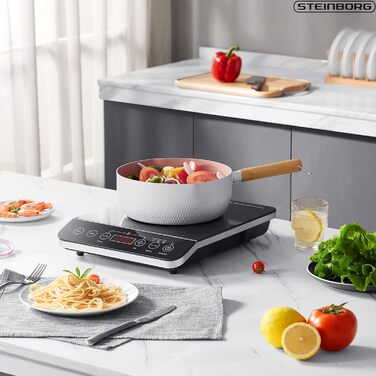 Індукційна плитка Steinborg 2000 Вт з сенсорним керуванням та захистом від перегріву | Електрична плитка для кухні