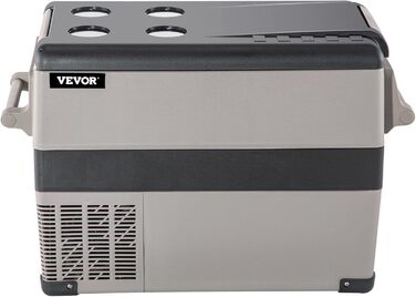 Автохолодильник VEVOR 35/45л нержавіюча сталь 12/24V, 220V: портативний компресорний кулер для авто, вантажівок, кемпінгу (-20°C до +20°C)