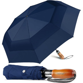 Штормостійка автоматична складна парасолька з кишеньковою парасолькою 137 см - компактна складна парасолька для гольфу, нейлон 210 т