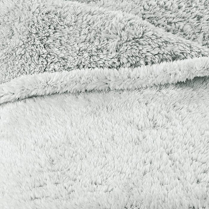 Аква текстиль пухнаста пухова ковдра 150 х 200 см сірий білий меланж плюшева ковдра для телевізора покривало шерпа фліс Oeko-TEX Оттава пухова ковдра 150 х 200 см сіро-білий Шерпа фліс