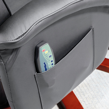 Масажне крісло HOMCOM Recliner з табуреткою Телевізор Функція відкидання на 360° з бічною кишенею Штучна шкіра 73 x 83 x 106см Темно-сірий | Аосом