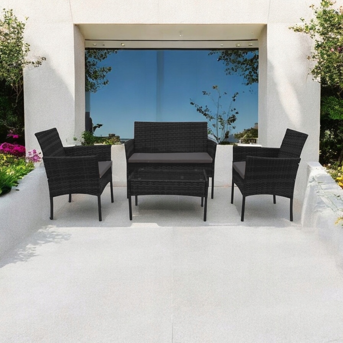 Комплект садових меблів із техноротанга MTG Trade Group, чорний, 4 предмети