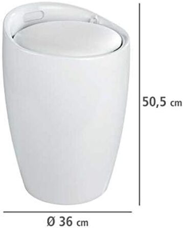 WENKO Candy: табурет для ванної кімнати з місцем для зберігання, 20л, білий