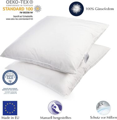 Подушка H&F Home Textile 80x80 см 500 г гусячого пір'я 100 бавовна Сертифікація Oeko-TEX