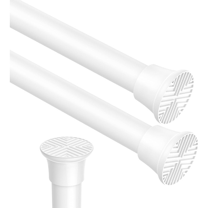 Штанга для карниза без свердління 76-165 см (2 шт., білий) - для ванної, вікна, кухні, шафи