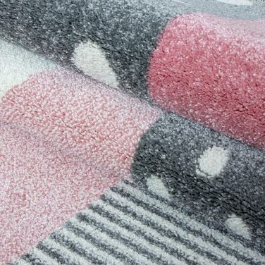 Килим дитячий Carpettex Heart-Stren Check Design рожевий - килим з коротким ворсом Дитяча кімната для дівчаток і хлопчиків Легкий догляд - ігровий килимок, який можна прати Дитячий килимок Ігровий килимок Дитяча кімната (80 х 150 см, рожевий)