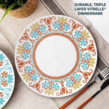 Набір посуду Corelle Global Collection Vitrelle, 12 предметів, перероблене скло, теракотові мрії