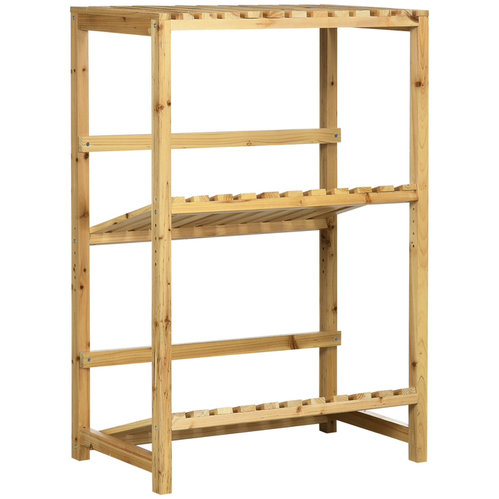 Полиця для пляшок Outsunny Wine Rack з 2 нахиленими полицями, полиця для патіо та саду, натуральна 74x45x111 см, стильна та практична